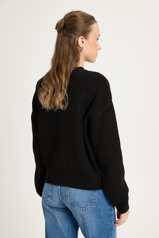 First Angels Black Casual Elegant Cardigan Wholesale Clothing Elegant