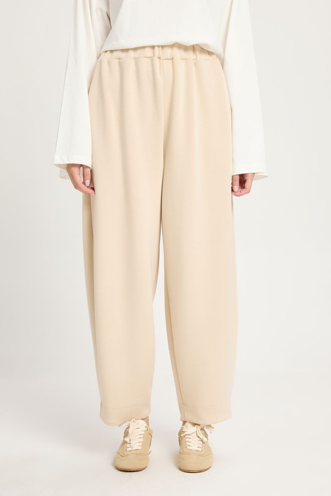 First Angels بنطال رياضة بيج واسع الساق برباط خصر مرتفع ملابس بالجملة 5