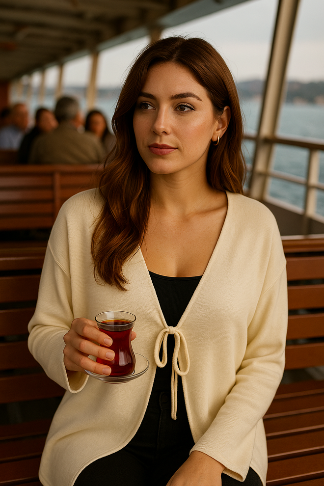 First Angels Beige Casual Elegant Preppy Cardigan Wholesale Clothing Casual