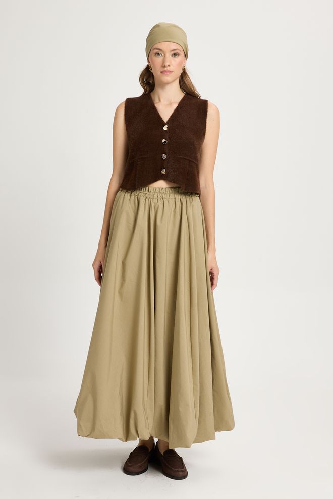 First Angels Brown Casual Elegant Vintage Crop Vest Wholesale Clothing Polyester