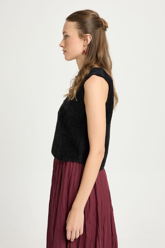 First Angels Black Casual Elegant Vest Wholesale Clothing 1