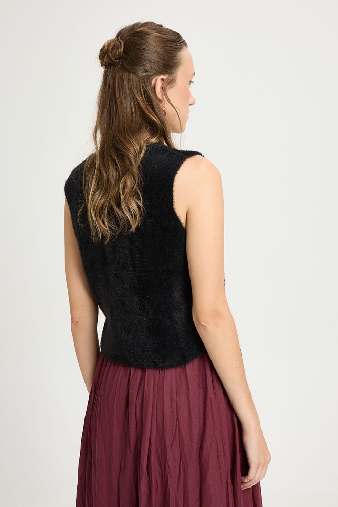 First Angels Black Casual Elegant Vest Wholesale Clothing Elegant