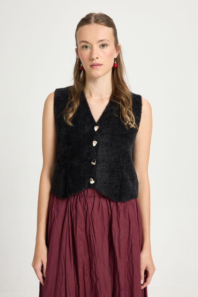 First Angels Black Casual Elegant Vest Wholesale Clothing 5