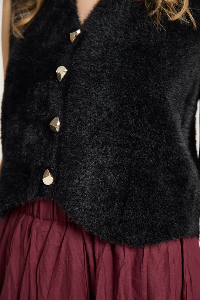 First Angels Black Casual Elegant Vest Wholesale Clothing Work