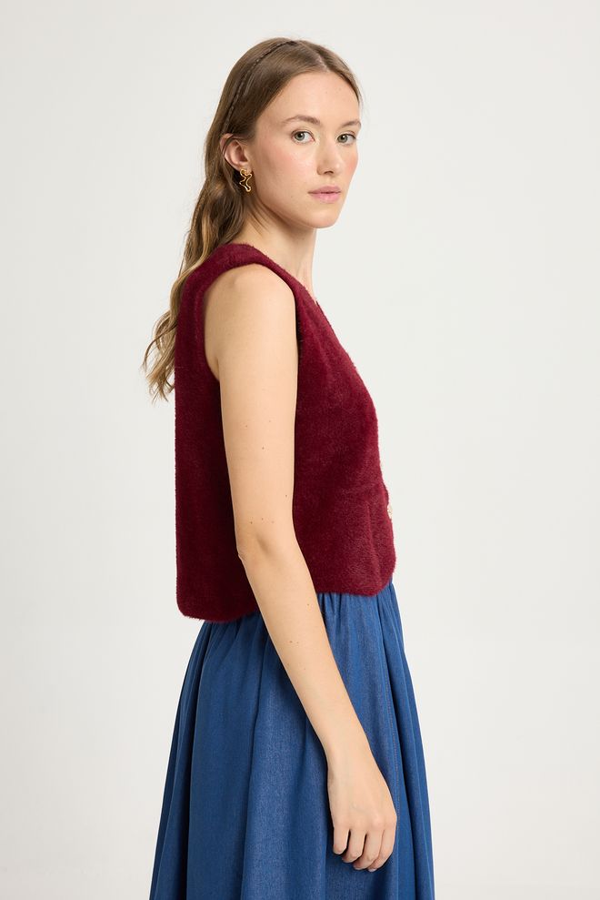 First Angels Claret Red Vest For Casual & Elegant Look Wholesale Clothing Lounge