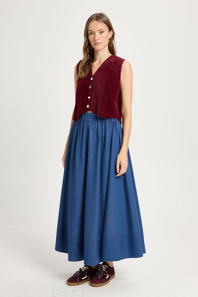 First Angels Claret Red Vest For Casual & Elegant Look Wholesale Clothing Winter