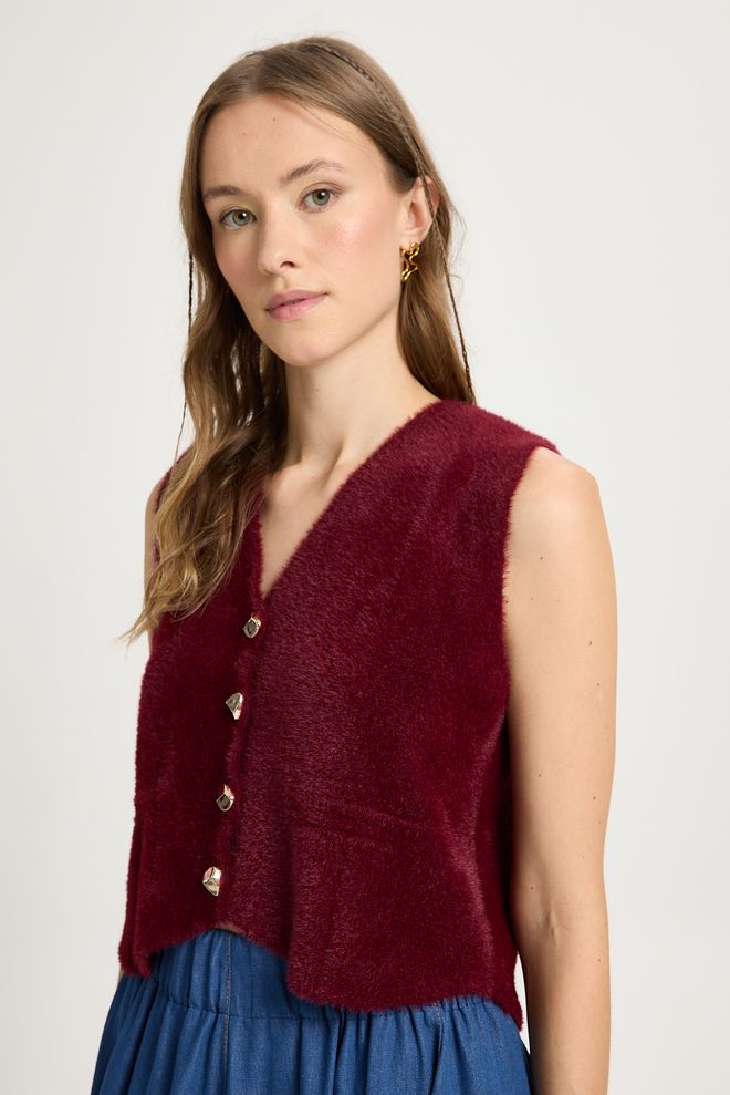 First Angels Claret Red Vest For Casual & Elegant Look Wholesale Clothing Vintage