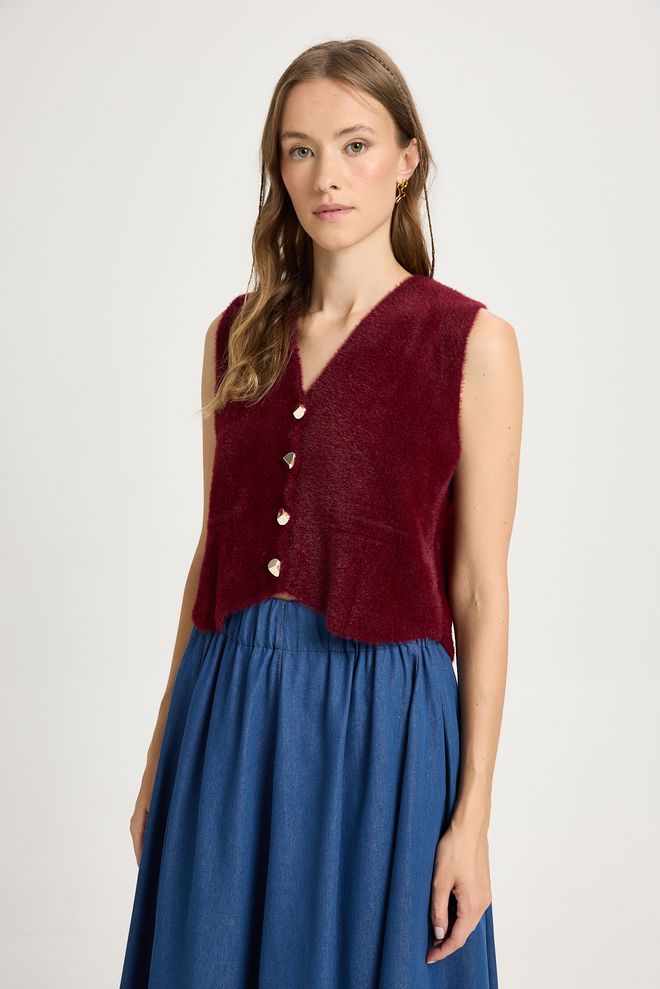 First Angels Claret Red Vest For Casual & Elegant Look Wholesale Clothing 5