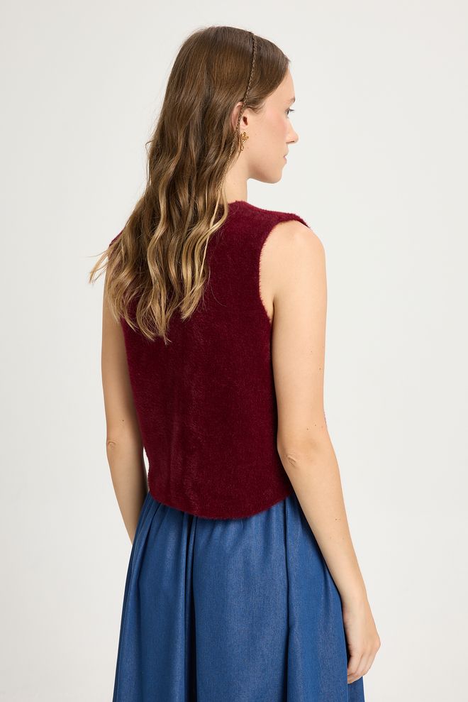 First Angels Claret Red Vest For Casual & Elegant Look Wholesale Clothing Work