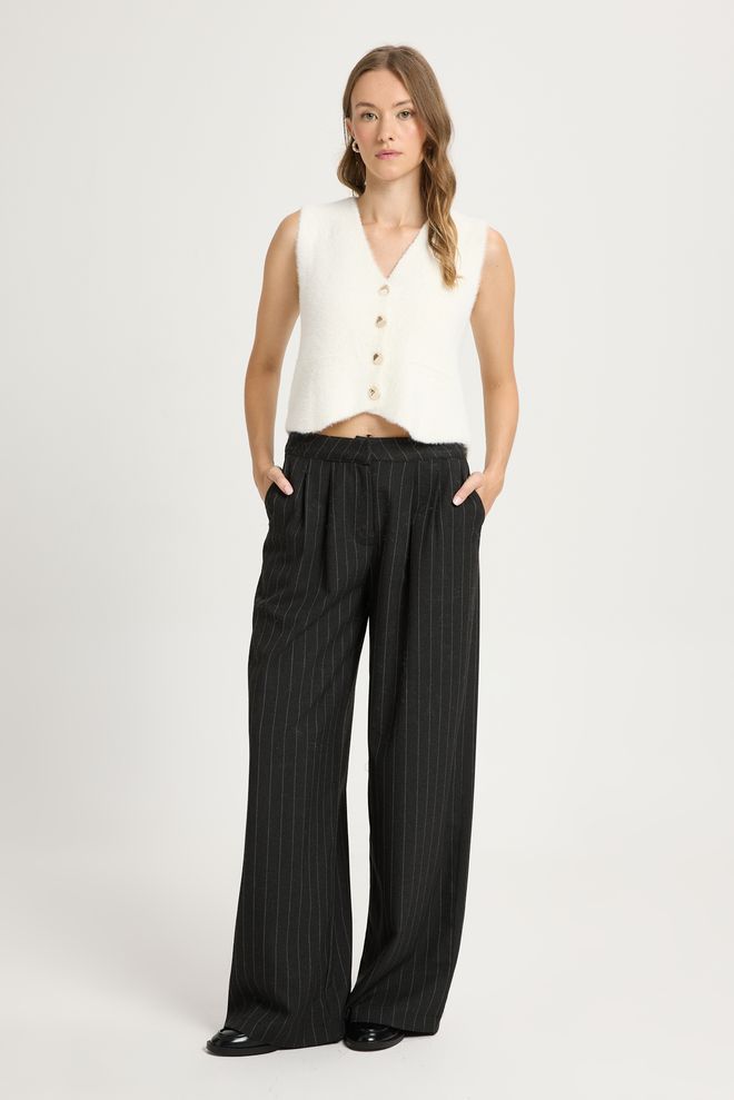 First Angels White Crop Vest With Buttoned Closure Wholesale Clothing Work