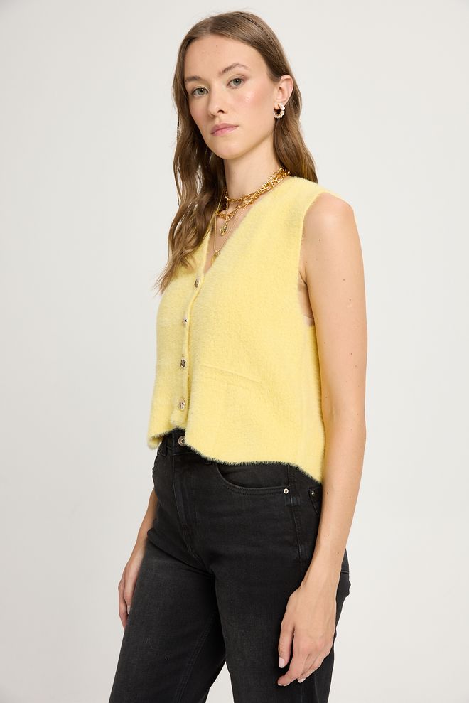 First Angels Yellow Casual Cute Preppy Elegant Vest Wholesale Clothing Preppy