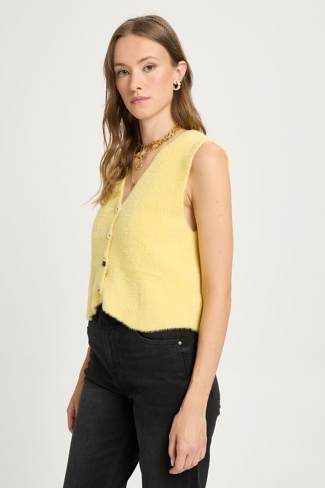 First Angels Yellow Casual Cute Preppy Elegant Vest Wholesale Clothing 5