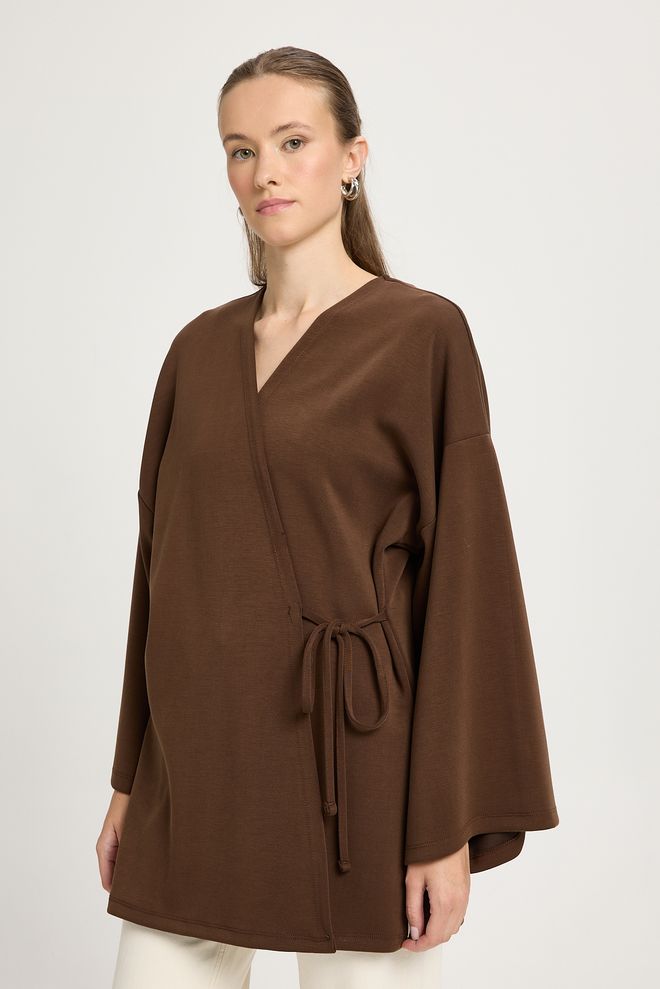 First Angels Kimono Brun Ethnique Modeste Élégant Vêtements en gros Modeste