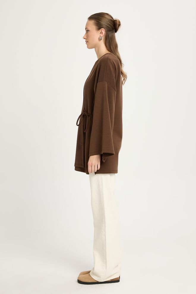 First Angels Brown Ethnic Modest Elegant Kimono Wholesale Clothing Modal