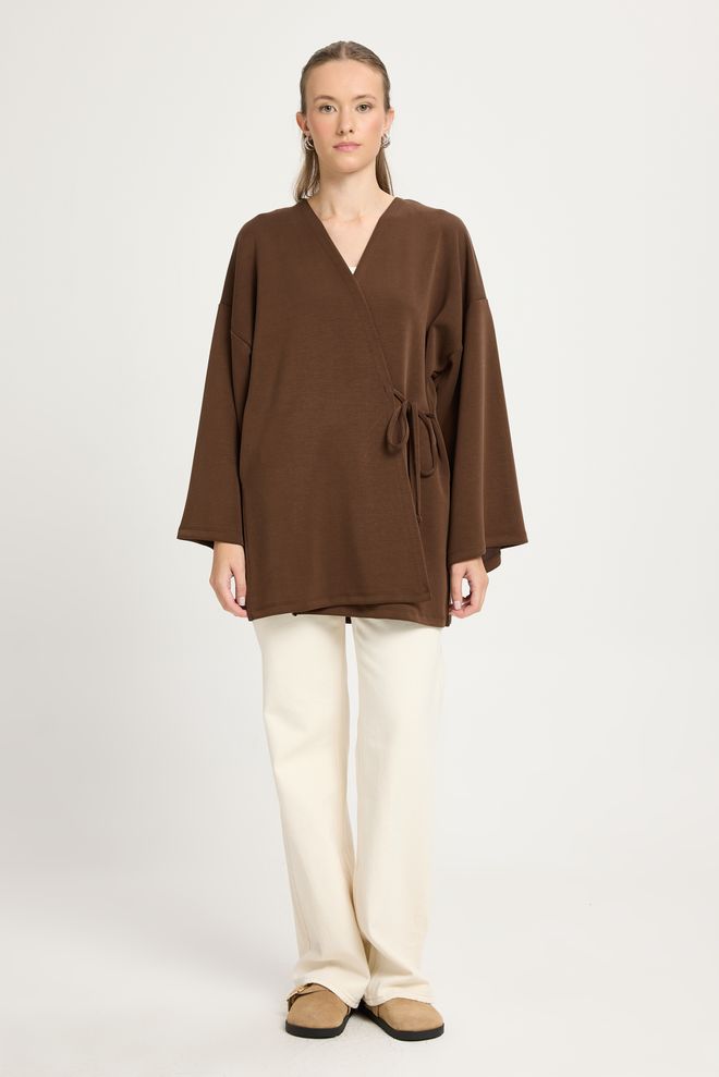 First Angels Brown Ethnic Modest Elegant Kimono Wholesale Clothing Lounge