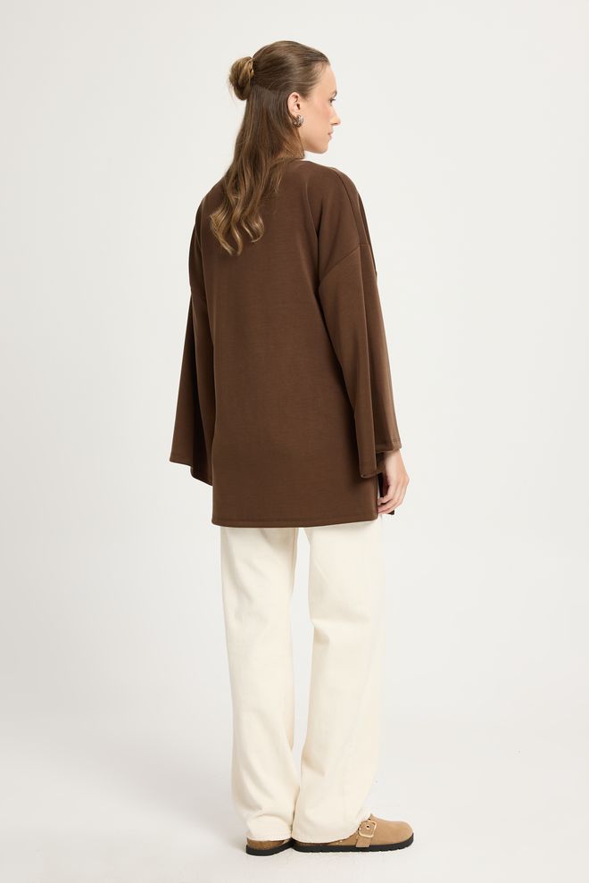 First Angels Brown Ethnic Modest Elegant Kimono Wholesale Clothing Winter