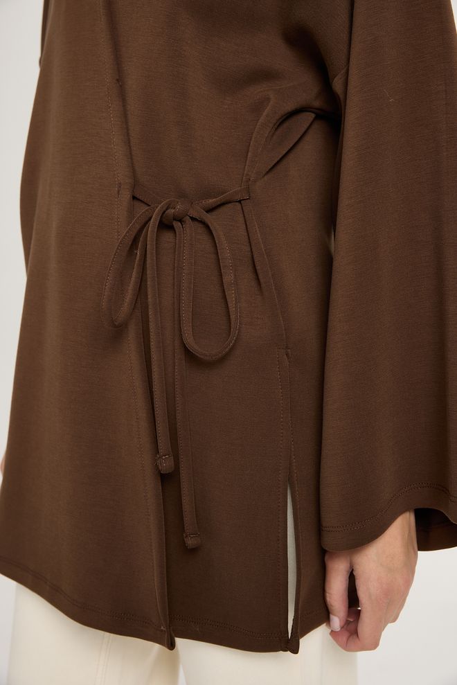 First Angels Brown Ethnic Modest Elegant Kimono Wholesale Clothing Spring