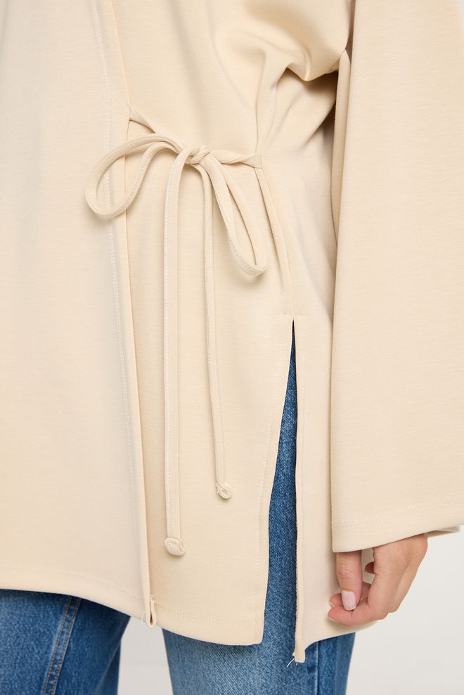 First Angels Beige Kimono With Oversized Fit And Extra Long Sleeves Wholesale Clothing 5