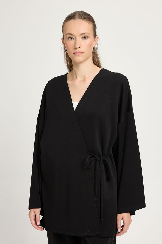 First Angels Black Ethnic Elegant Oversized Kimono Wholesale Clothing 5