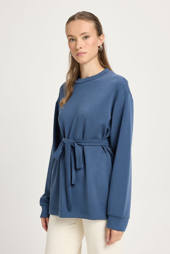 First Angels Sweatshirt Blauw Casual Sport Elegant Groothandel Kleding Elegant