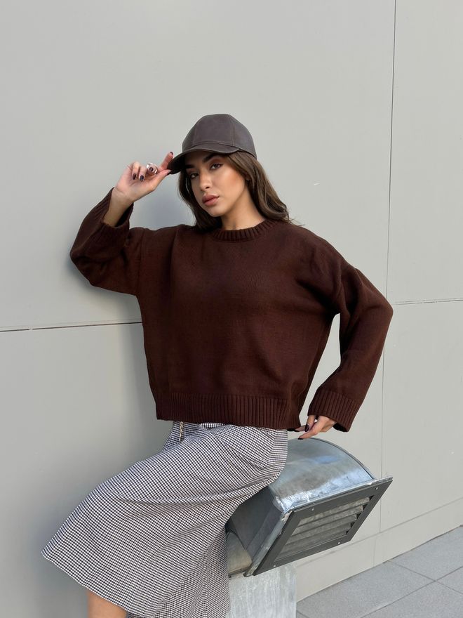 First Angels Pulover Maro Croială Supradimensionată Și Decolteu Rotund Îmbrăcăminte cu ridicata Iarnă