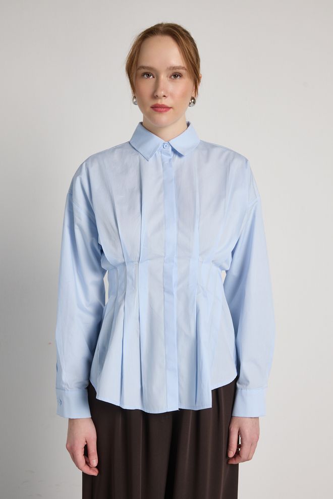 First Angels Blue Formal Casual Elegant Preppy Shirt Wholesale Clothing Casual