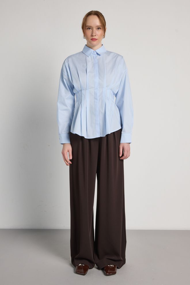 First Angels Blue Formal Casual Elegant Preppy Shirt Wholesale Clothing 1