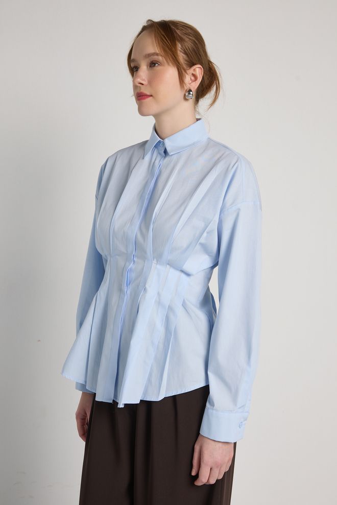 First Angels Blue Formal Casual Elegant Preppy Shirt Wholesale Clothing Formal