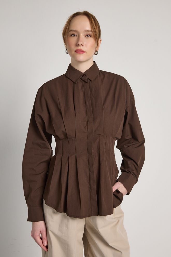 First Angels Brown Casual Elegant Formal Shirt Wholesale Clothing 5