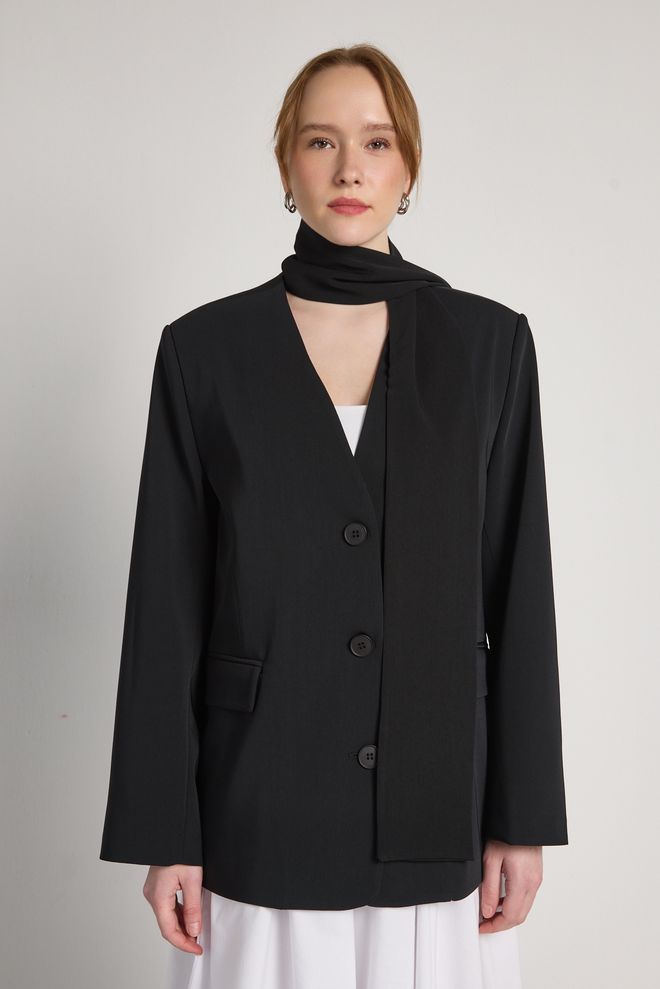 First Angels Jaqueta Preta Formal Elegante Blazer Single breasted Roupas por atacado Modesto