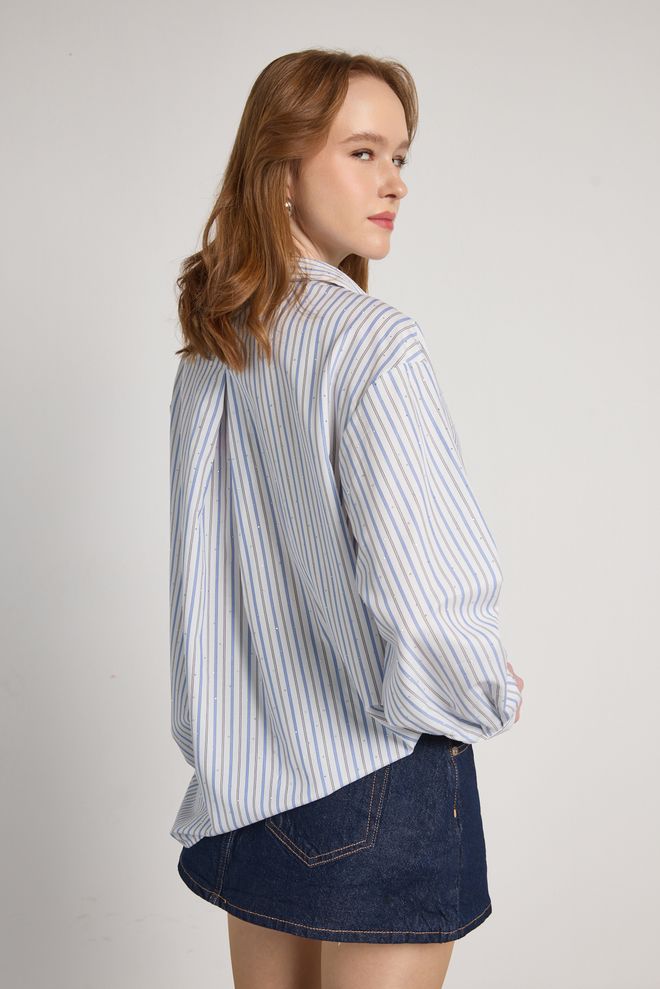 First Angels Bijela Prugasta Ležerna Šminkerska Majica Veleprodaja odjeće Lounge