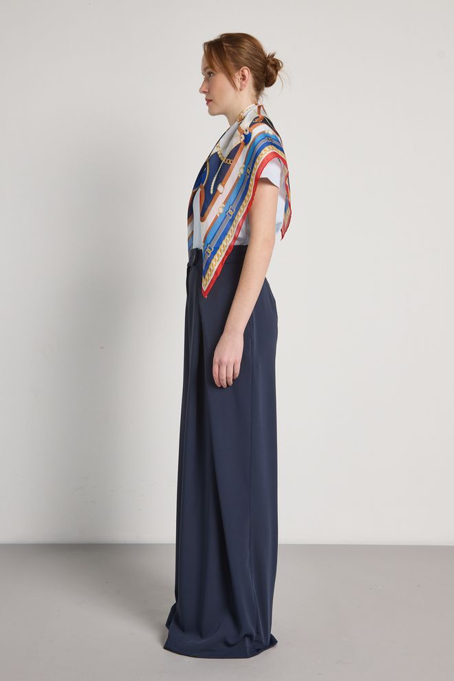 First Angels Navy Blue Palazzo Pants Wholesale Clothing Vintage