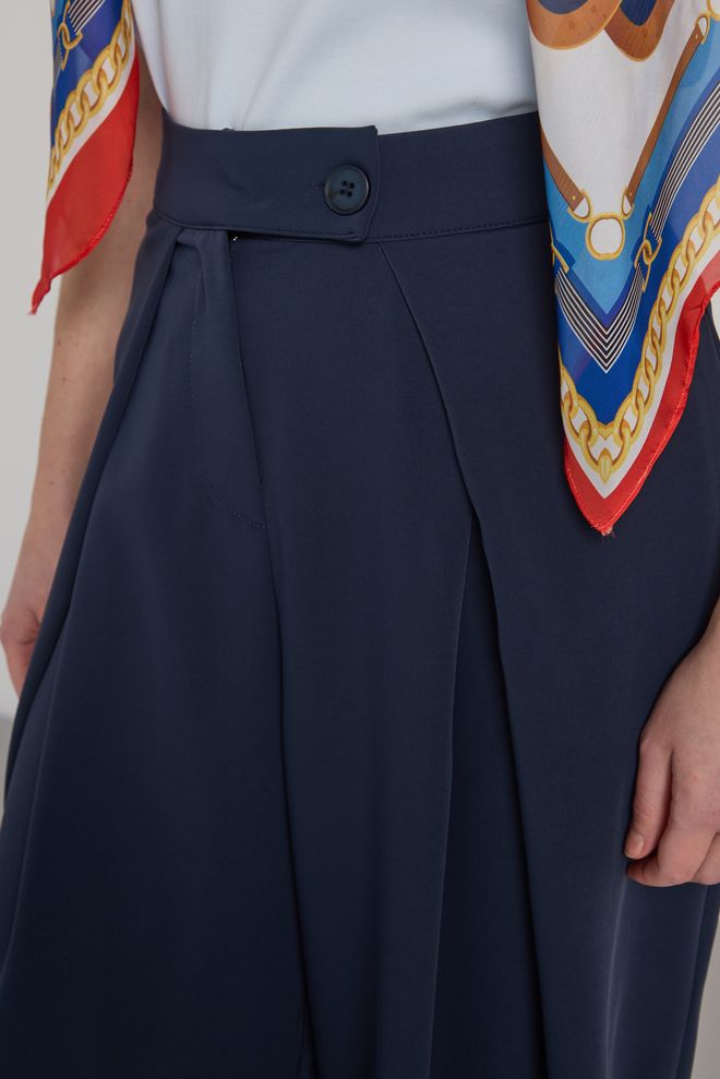 First Angels Navy Blue Palazzo Pants Wholesale Clothing 5