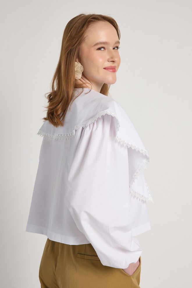 First Angels Camisa Elegante Branca Vintage Roupas por atacado Casual