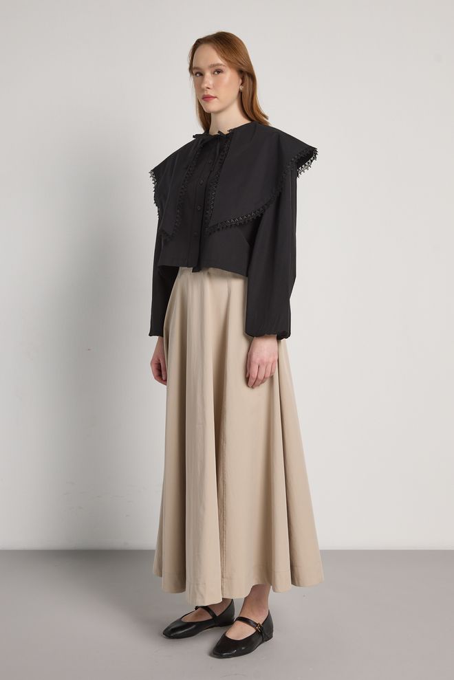 First Angels Camisa Preta Elegante Com Fecho De Botões Roupas por atacado 1