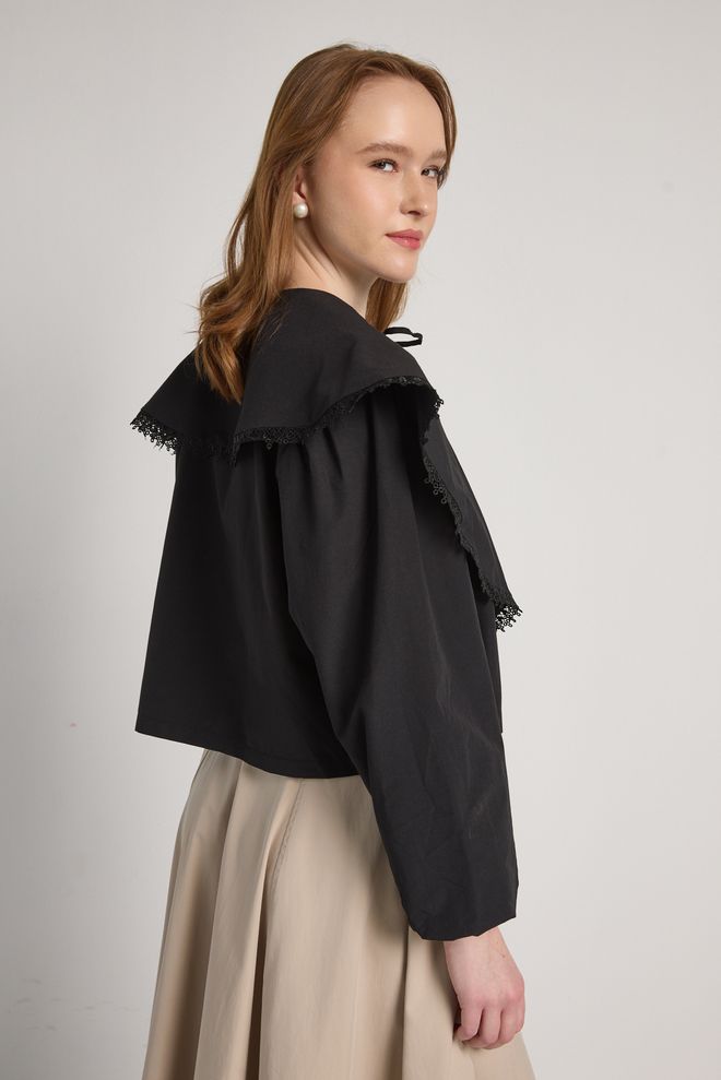 First Angels Camisa Preta Elegante Com Fecho De Botões Roupas por atacado Verão