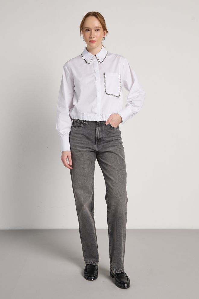 First Angels Chemise Blanche Avec Col En V Et Fermeture Boutonnée Vêtements en gros 1