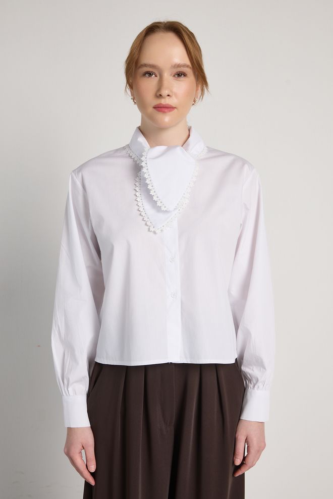 First Angels Camisa Blanca Formal Elegante Vintage Ropa al por mayor Modesto