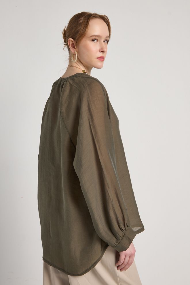 First Angels Chemise Brun Décontractée Élégante Modeste Formel Vêtements en gros 1