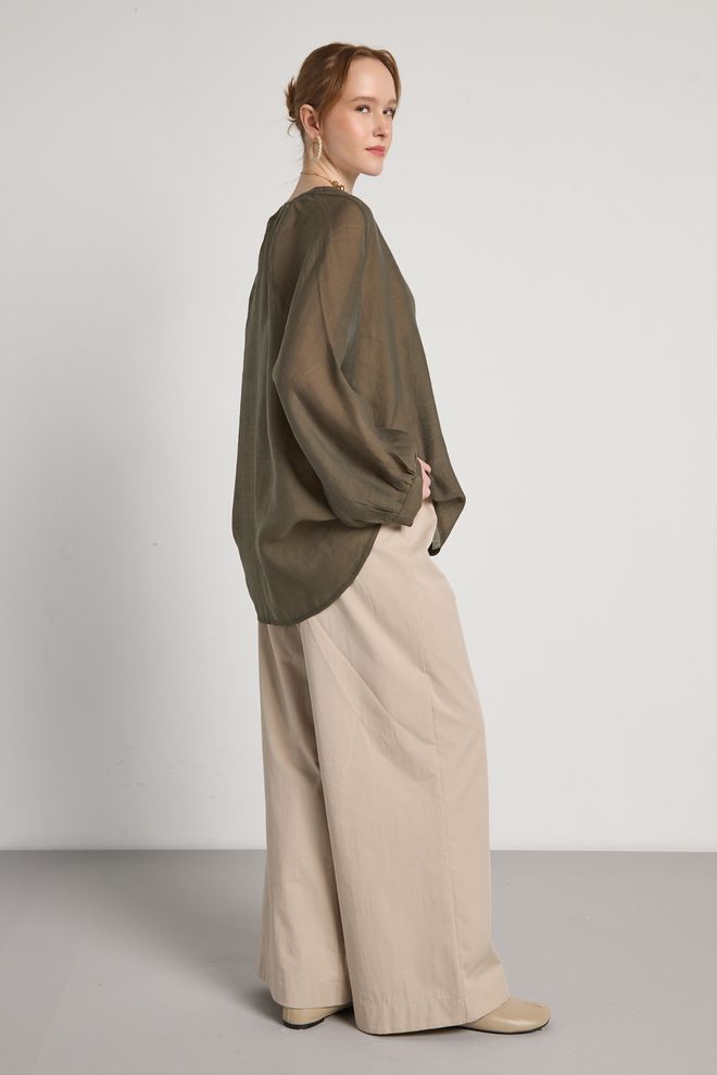 First Angels Chemise Brun Décontractée Élégante Modeste Formel Vêtements en gros Décontracté