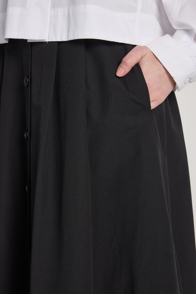 First Angels Fustă Neagră Modestă Elegantă Plisată Maxi Cu Talie Medie Îmbrăcăminte cu ridicata 1
