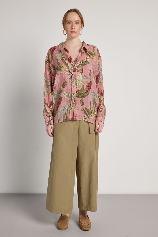 First Angels Ροζ Φλοράλ Casual Πουκάμισο Χονδρικό εμπόριο ενδυμάτων Casual