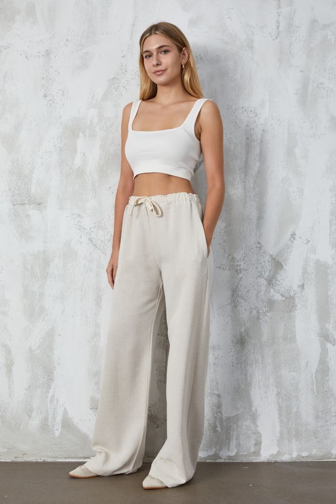 First Angels Natur Keten Bol Pantolon Toptan Giyim Keten