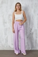 Een kledingmodel uit de groothandel draagt fan10309-lilac-crinkle-glitter-loose-cut-trousers, Turkse groothandel  van 