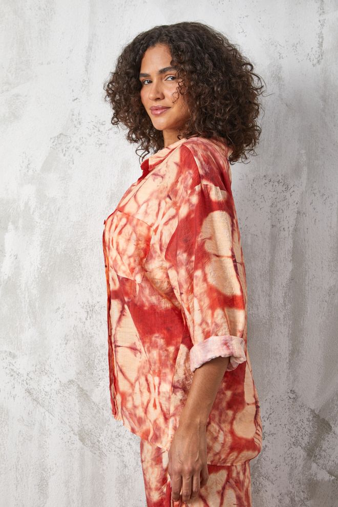 First Angels Голяма Риза С Шарки От Плат Brick Mango Дрехи на едро 4