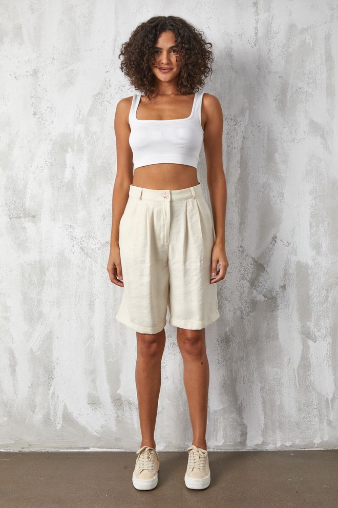 First Angels البيج مشروط برمودا السراويل ملابس بالجملة رَسمِيّ