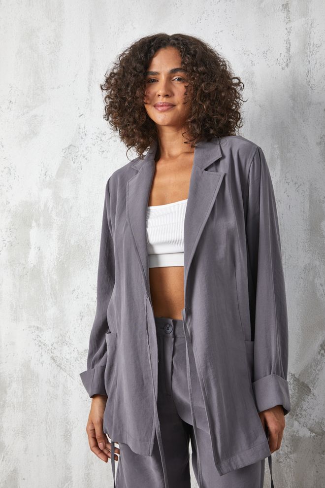 First Angels Антрацит Модал Јакна Са Везањем Велепродаја одеће Неформалан