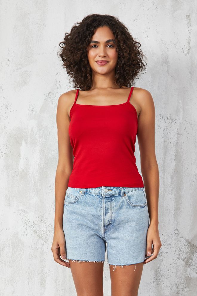 First Angels Camiseta Básica De Algodón Con Tira Fina De Cuerda Roja Ropa al por mayor Casual