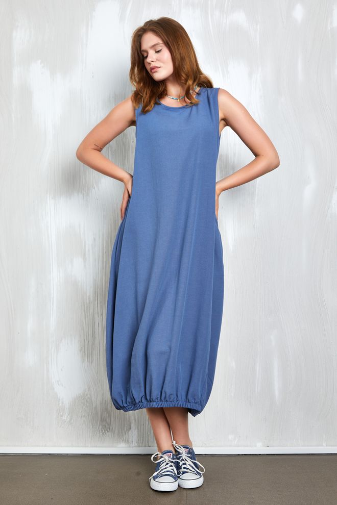 First Angels Платье Indigo Linen Six Rubber Detail 27310 Оптовая продажа одежды Лето