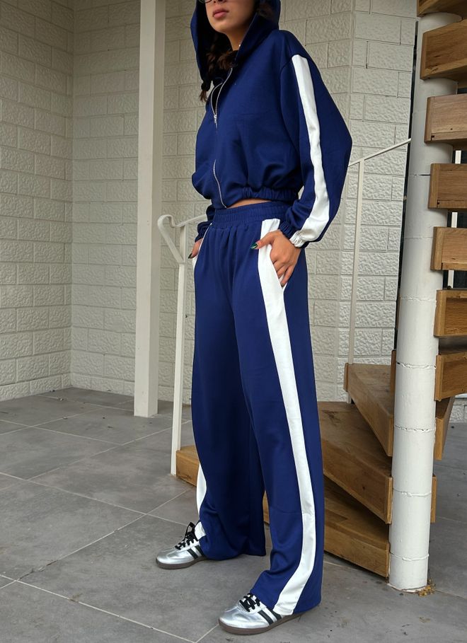 First Angels Pantaloni Sportivi A Righe Modali Indaco Con Vita Elastica 28170 Abbigliamento all'ingrosso Sportivo